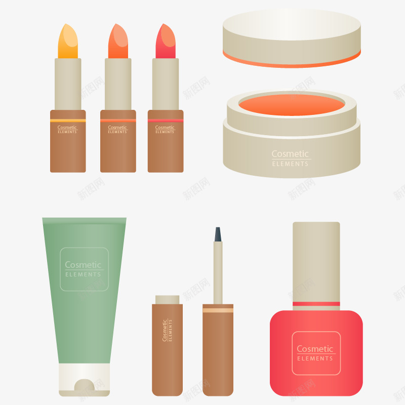 女性化妆工具矢量图ai免抠素材_88icon https://88icon.com BB霜 化妆品 化妆镜 卸妆油 卸妆液 口红 女性用品 手绘 睫毛膏 笔刷 粉底液 粉饼 矢量图
