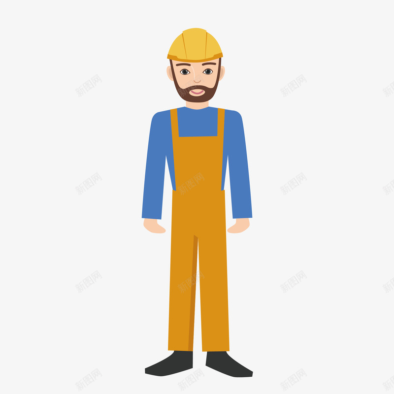 穿黄衣服的维修工png免抠素材_88icon https://88icon.com 人物 卡通人物 工人 工作服 维修工 黄衣服