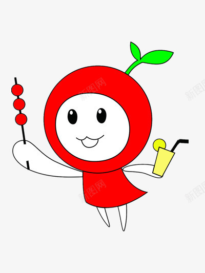 可爱小樱桃png免抠素材_88icon https://88icon.com 卡通 糖葫芦 素材 红色