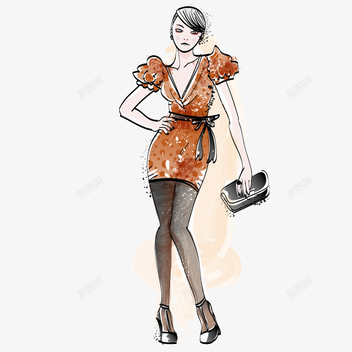 黄色现代海报装饰png免抠素材_88icon https://88icon.com 买买买 女人 女性 海报 现代 装饰 购物 逛街