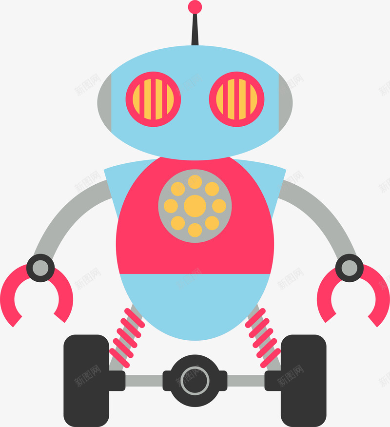 卡通人工智能机器人矢量图ai免抠素材_88icon https://88icon.com 人工智能 卡通扁平科技 机器人 机器人卡通 机械 科技 矢量图