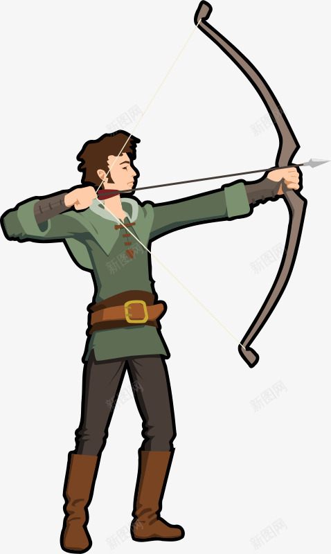 穿绿衣服射箭的卡通人png免抠素材_88icon https://88icon.com 卡通人 射箭 绿色 衣服