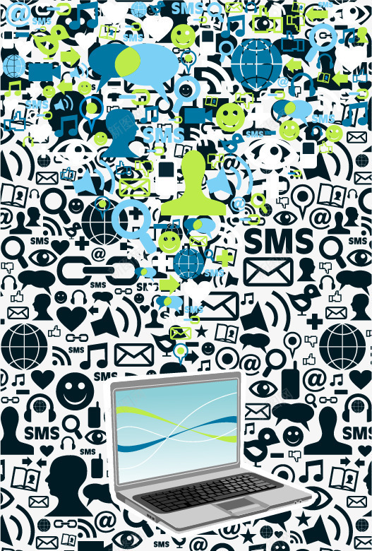 商务科技元素矢量图ai免抠素材_88icon https://88icon.com 商务科技元素矢量素材地球对话框立体3D小人笔记本 矢量图