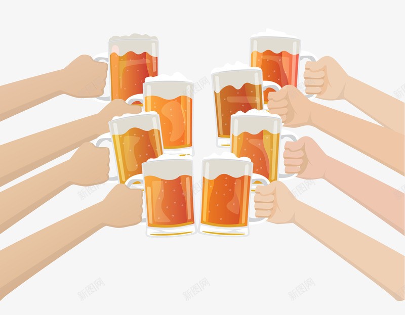 卡通精美手举啤酒聚会png免抠素材_88icon https://88icon.com 卡通 手举啤酒 精美 聚会