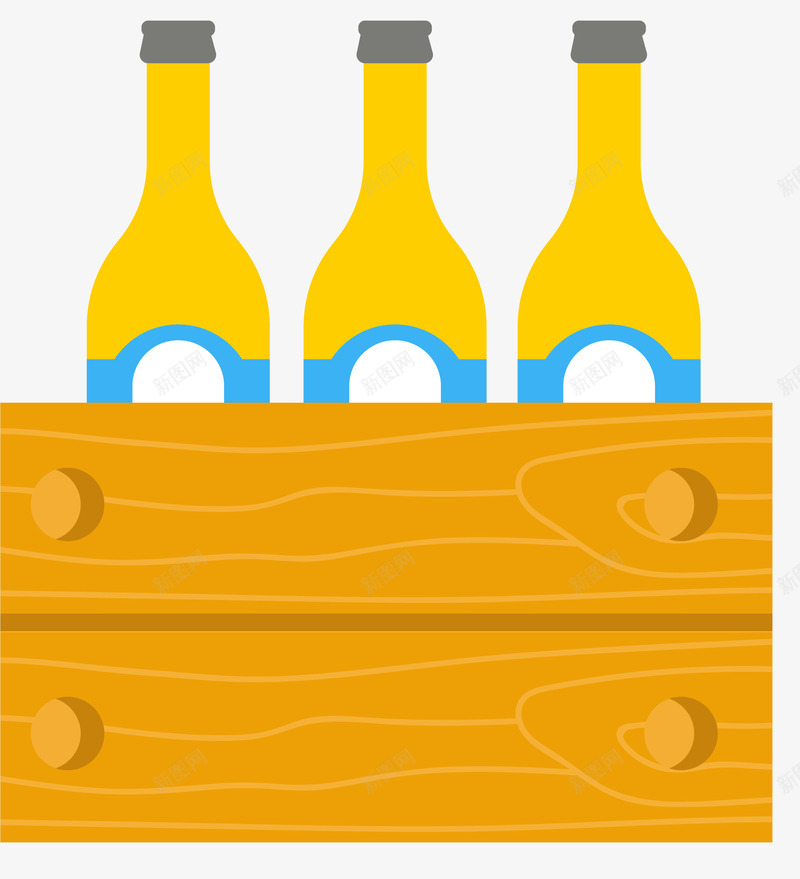木箱摆放的啤酒png免抠素材_88icon https://88icon.com 卡通矢量啤酒 啤酒 摆放啤酒 木箱 酒 酿造啤酒 麦芽啤酒