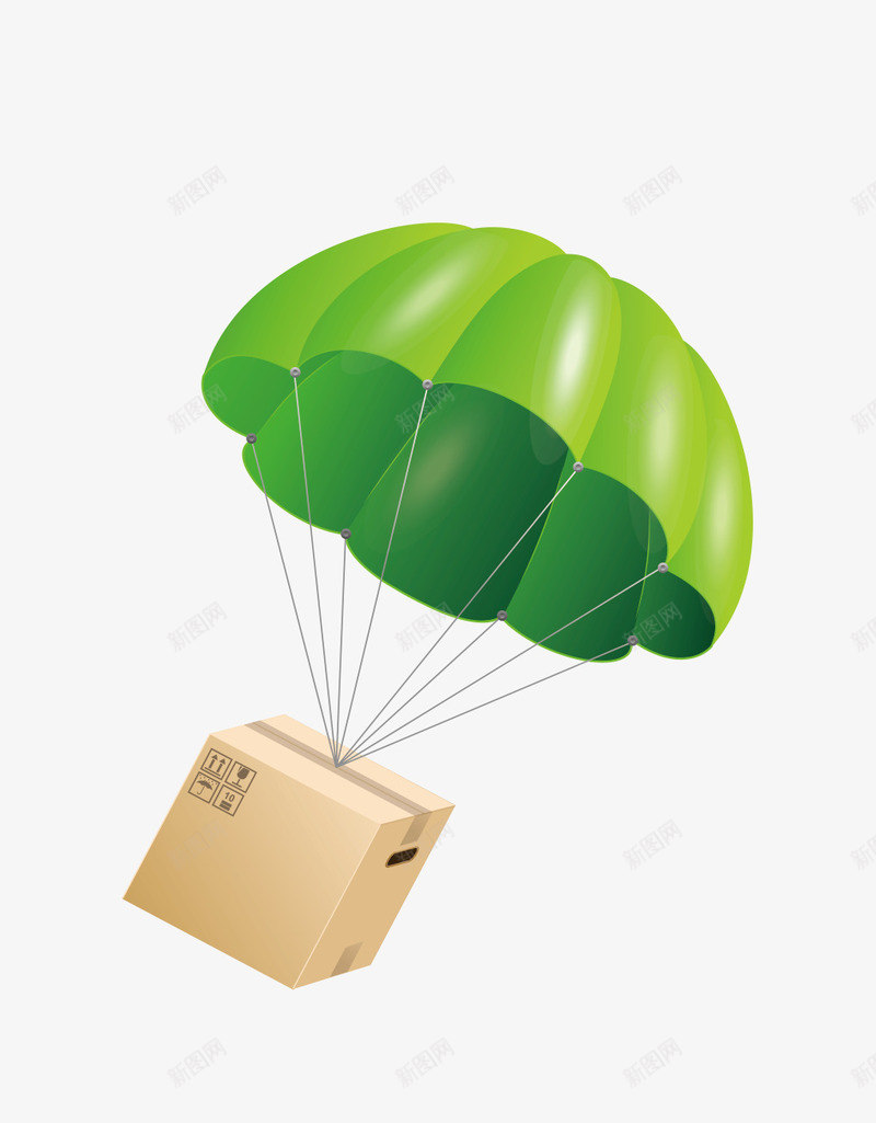 蓝色降落伞png免抠素材_88icon https://88icon.com 促销 活动 礼品 礼物 降落伞