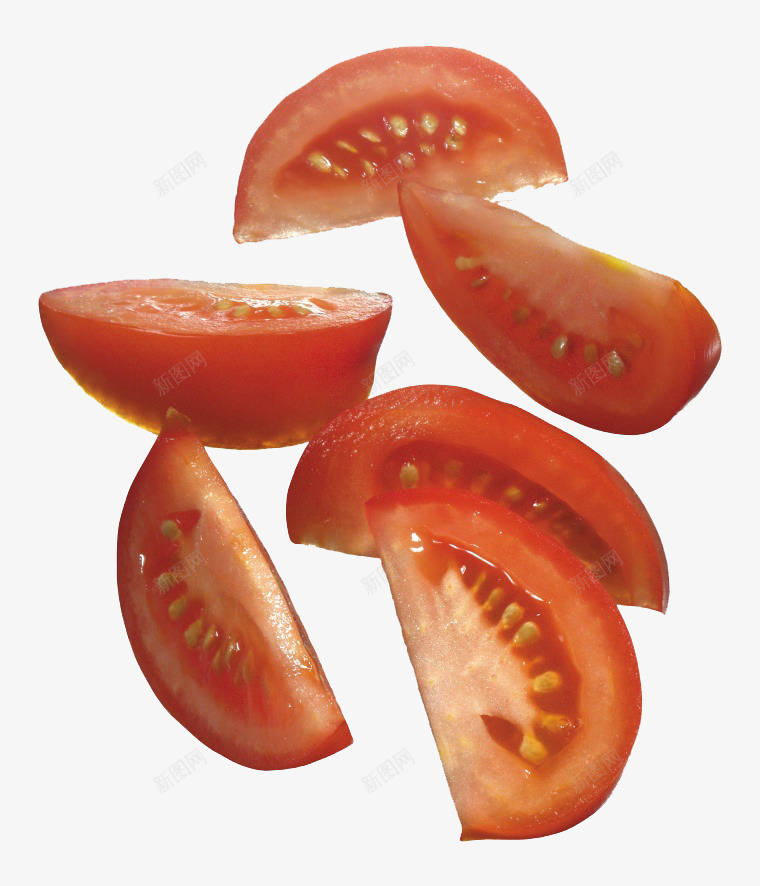 切好的新鲜西红柿png免抠素材_88icon https://88icon.com png 产品实物 红色 绿色食品 蔬菜 食物
