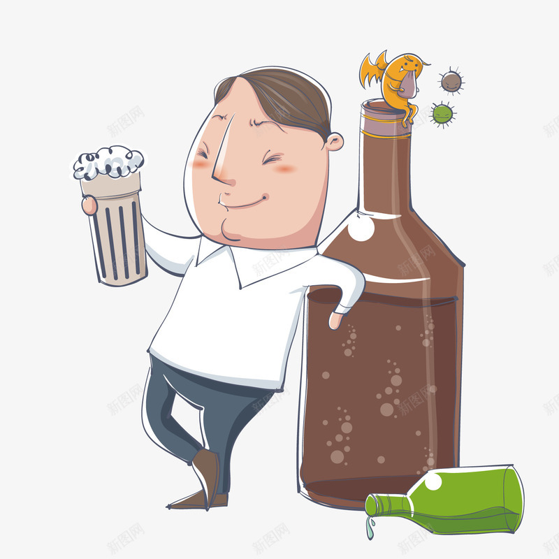喝啤酒的男子png免抠素材_88icon https://88icon.com 啤酒 喝酒 老头