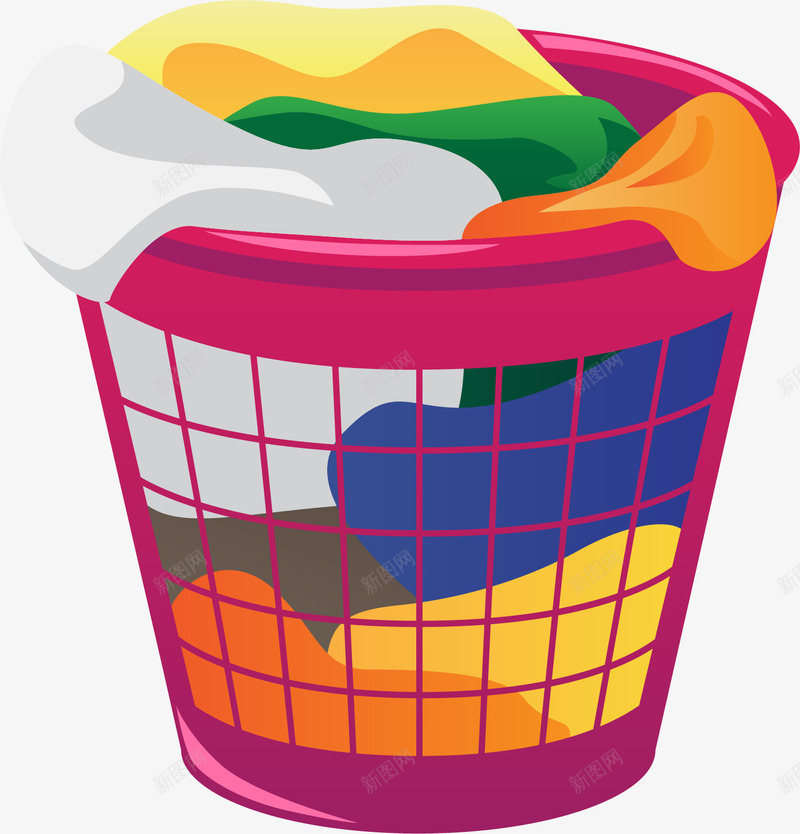 卡通红色衣篓png免抠素材_88icon https://88icon.com 免抠PNG 卡通 多彩 简约 红色 衣服 衣篓