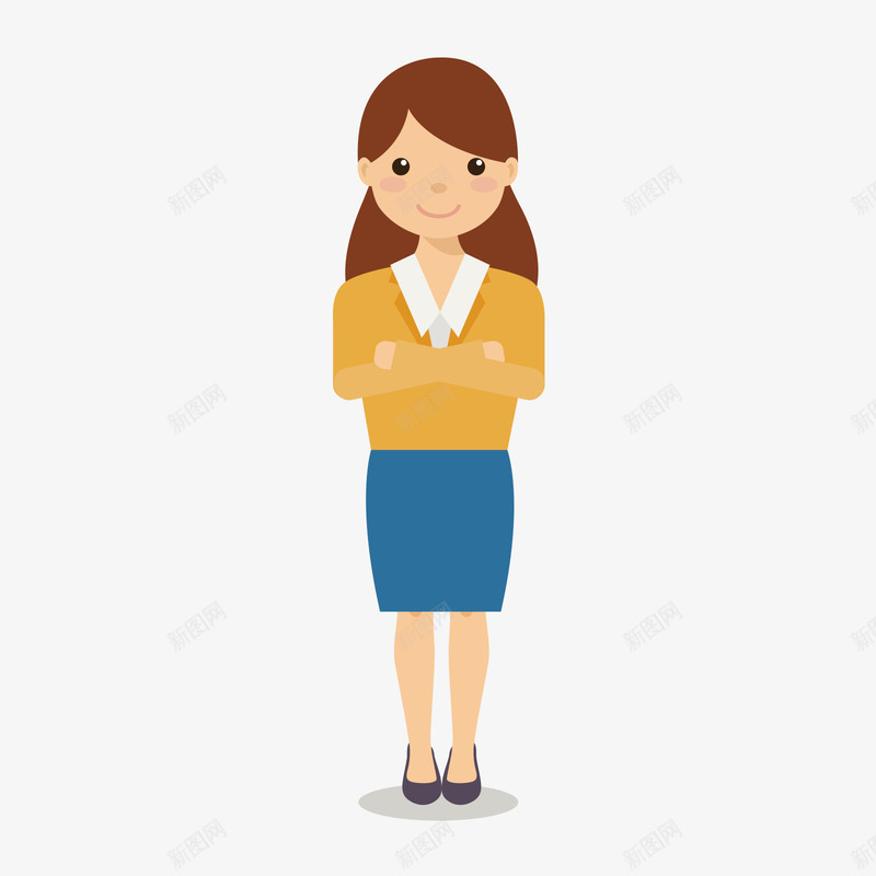 穿着黄色衣服的职场女性png免抠素材_88icon https://88icon.com 女性 职场 职场女性 蓝色 黄色 黄色衣服