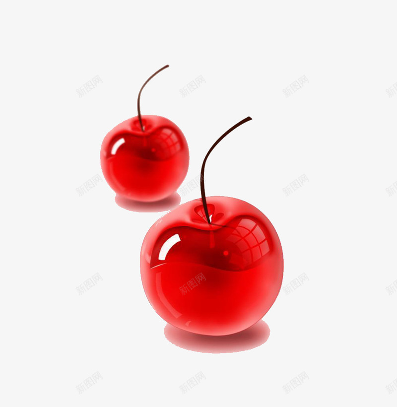 红樱桃png免抠素材_88icon https://88icon.com 水果 红樱桃 红色
