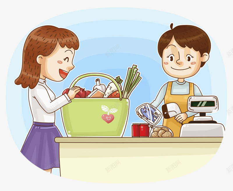 手绘卖蔬菜的人png免抠素材_88icon https://88icon.com 人物 付账 卖蔬菜 微笑 手绘 蔬菜 购物 超市