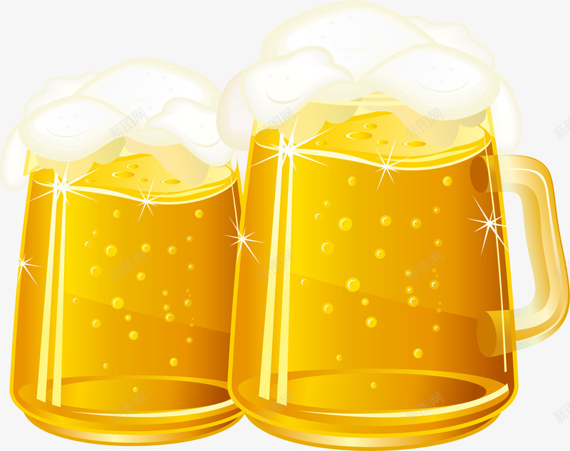 啤酒矢量图ai免抠素材_88icon https://88icon.com png 啤酒 啤酒碰杯 喝的 夏天 矢量图 矢量素材
