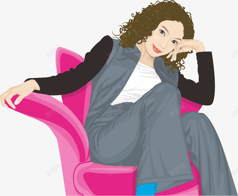 躺在椅子上的女人png免抠素材_88icon https://88icon.com 休息 女性 座椅 职业女性 躺着的人