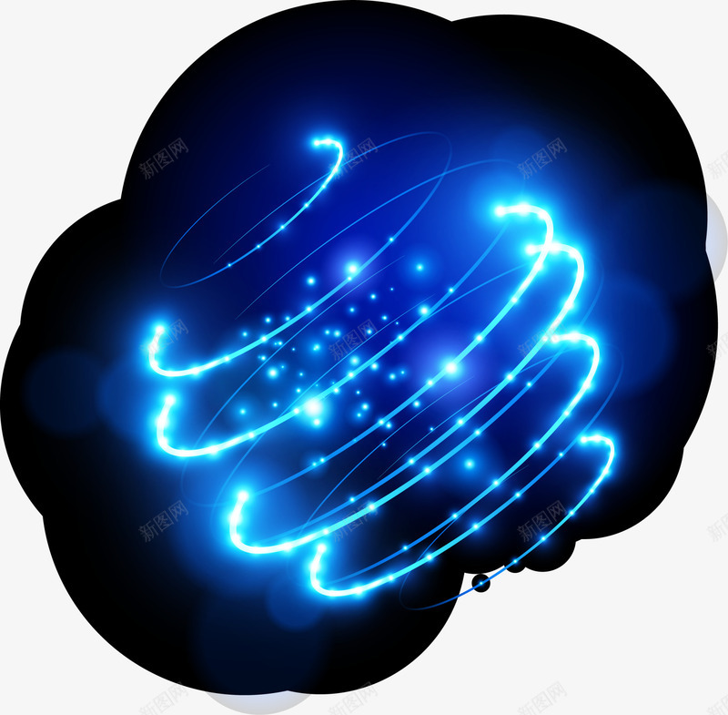 蓝色梦幻曲线png免抠素材_88icon https://88icon.com 光影 光线 图案 曲线 梦幻 简约 绿色 闪耀
