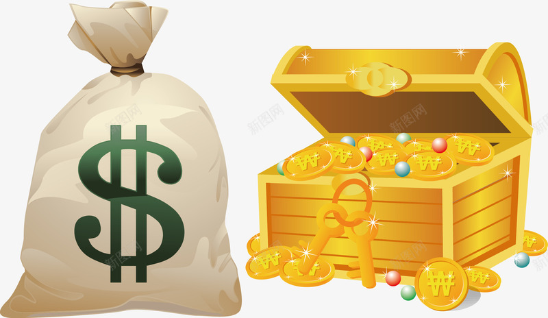 钱袋和钱箱png免抠素材_88icon https://88icon.com 存钱箱 木制箱子 游戏宝箱 金币 金币宝箱 金币箱 金色宝箱 金袋子 钱箱 钱箱免抠素材 钱袋 黄金 黄金宝箱