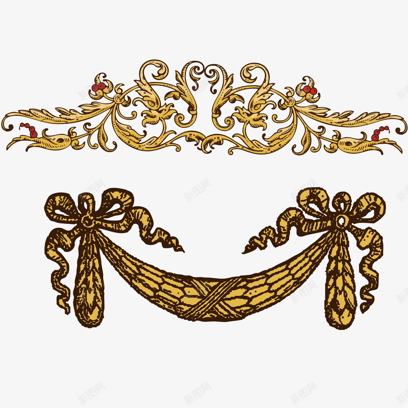 欧式经典黄金边框纹理矢量图ai免抠素材_88icon https://88icon.com 欧式 欧式边框 边框 黄金边框 矢量图