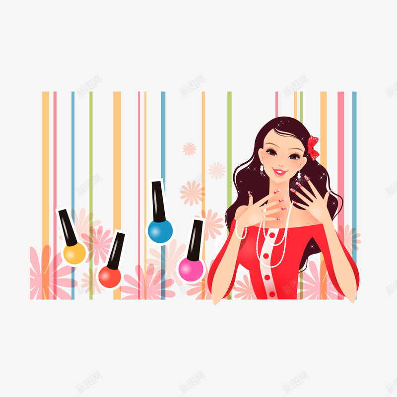 手绘图案时尚女性png免抠素材_88icon https://88icon.com 人物卡通 化妆品海报 化妆品海报素材 手绘图案时尚女性 美女 都市女郎