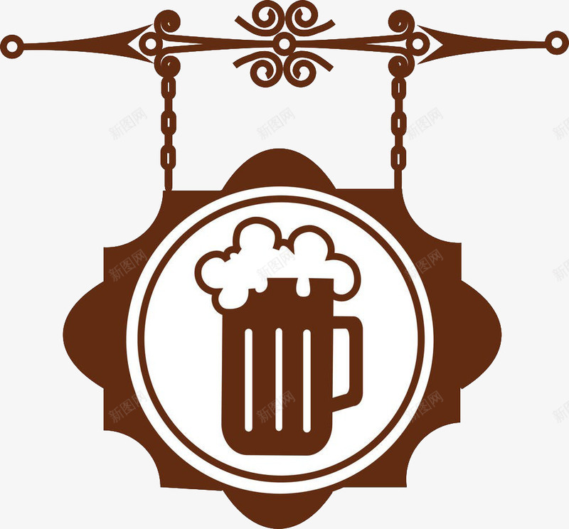 手绘扁平啤酒招牌png免抠素材_88icon https://88icon.com 卡通 卡通牌匾 啤酒 扁平 手绘 招牌 木牌 欧式 牌匾