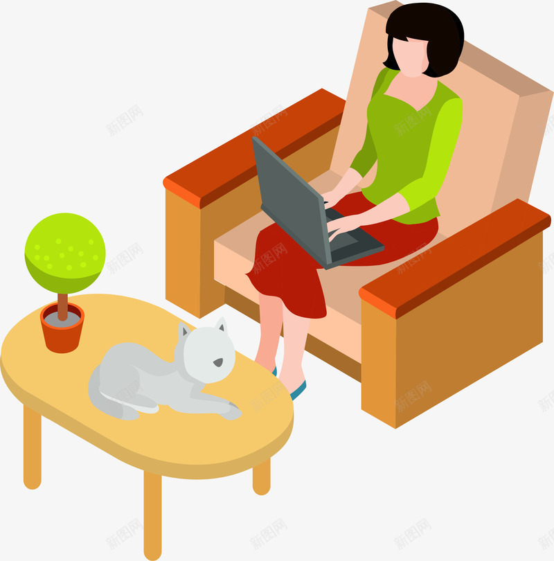 卡通手绘职场女性场景矢量图ai免抠素材_88icon https://88icon.com 交流 商业 商业讨论人物 商务合作 工作 扁平化 职场女性 矢量图