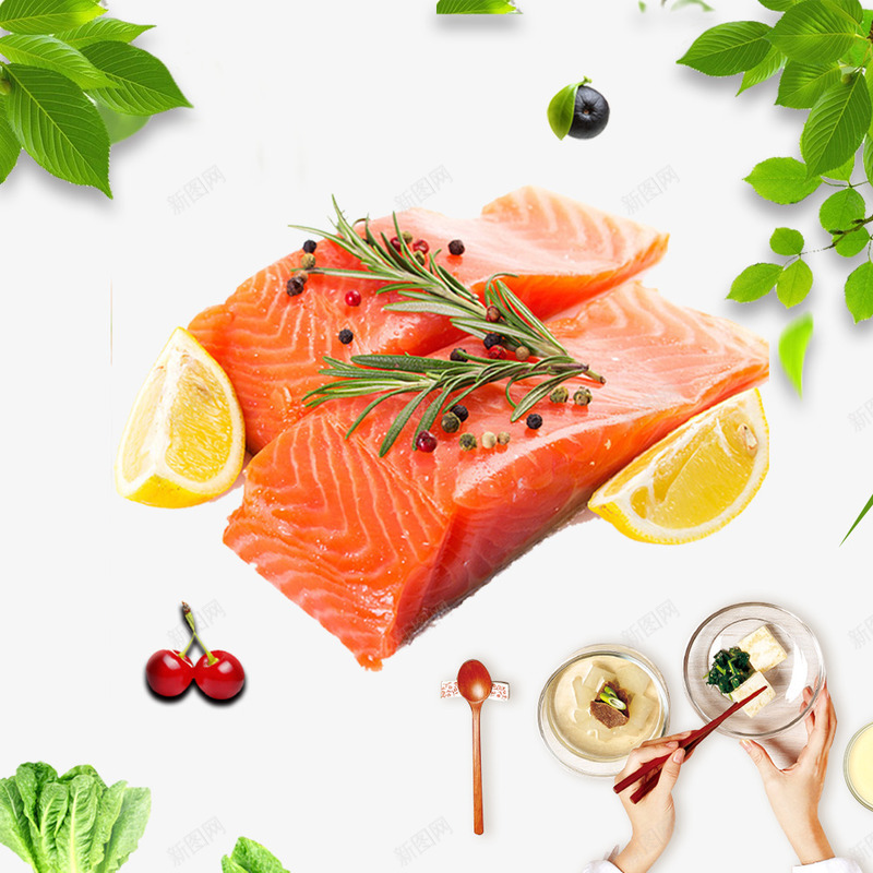 实物美食多样腊肉调味装饰psd免抠素材_88icon https://88icon.com 卡通樱桃 四川腊肉 平面宣传 绿叶装饰 调味料 鲜红腊肉