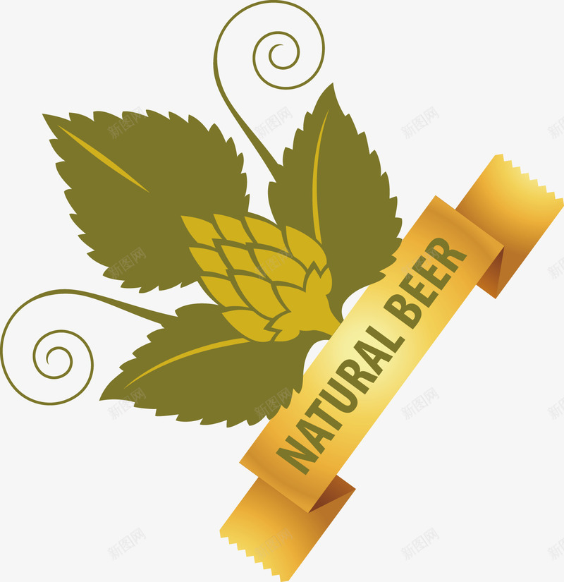 手绘树叶自然啤酒贴标矢量图ai免抠素材_88icon https://88icon.com 啤酒 手绘 手绘树叶 手绘树叶自然啤酒贴标 树叶 自然 自然啤酒贴标 贴标 矢量图