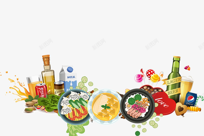 卡通手绘食物美食啤酒png免抠素材_88icon https://88icon.com 免抠食物 卡通 啤酒 手绘 糖果 美食 酒瓶 食物