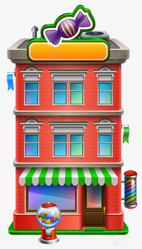建筑房子png免抠素材_88icon https://88icon.com 建筑 房子 楼房 甜蜜糖果屋 糖果屋
