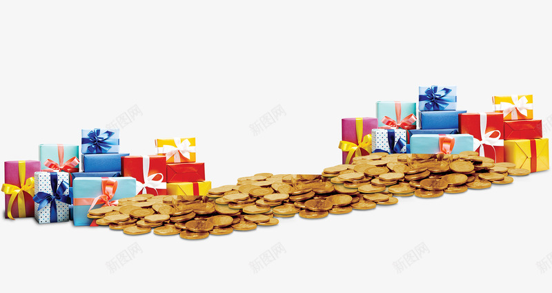 礼品金币元素装饰psd免抠素材_88icon https://88icon.com 促销海报 天猫 淘宝 淘宝素材