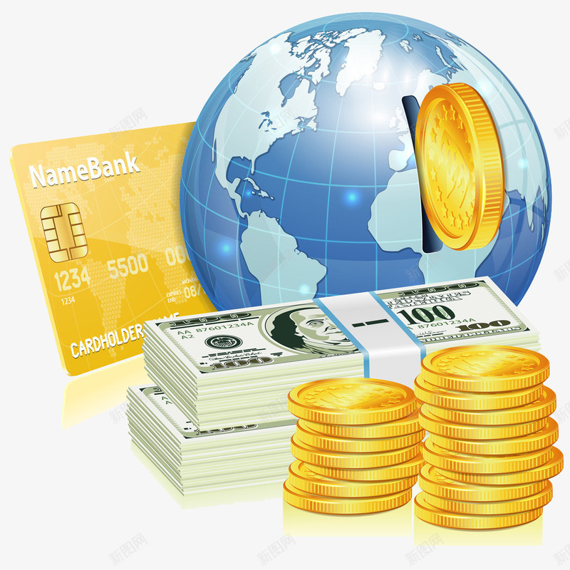 商业插画金币png免抠素材_88icon https://88icon.com 商业插画 商务 商务金融 地球 手绘 符号 美元 金币 金融 金钱 金钱金币