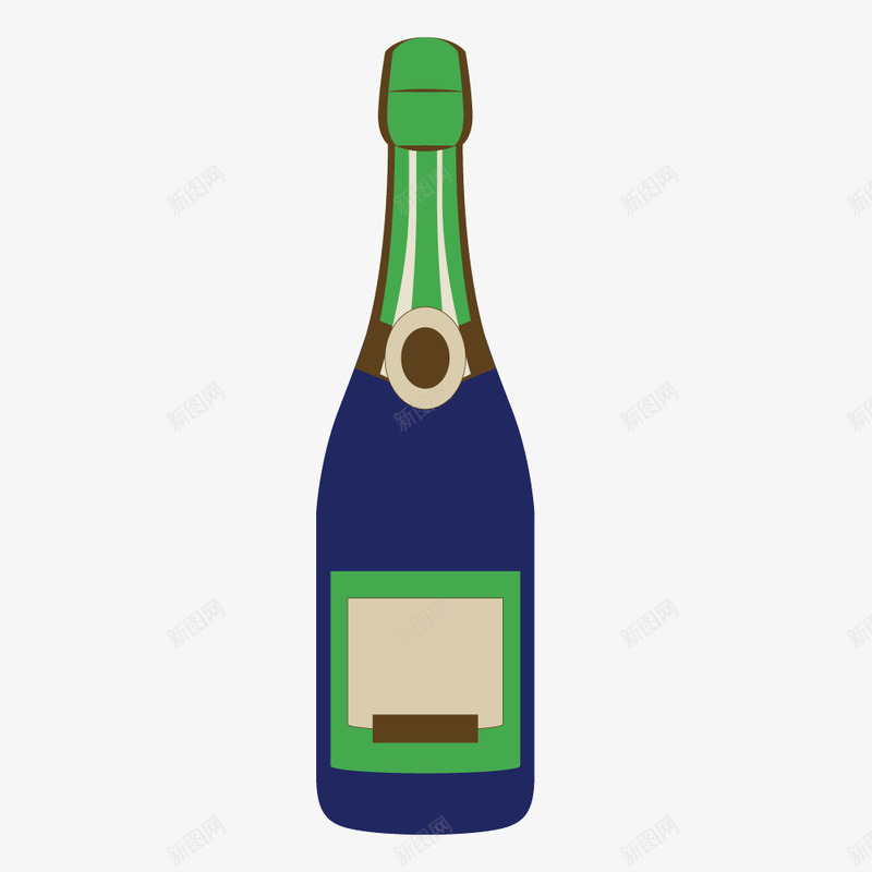 蓝色酒瓶png免抠素材_88icon https://88icon.com 矢量啤酒瓶 蓝色啤酒 酒瓶