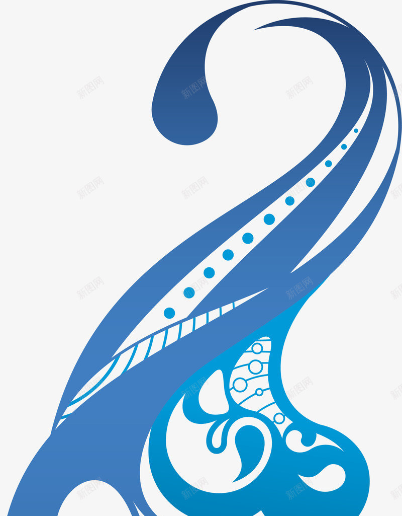 蓝色曲线图案png免抠素材_88icon https://88icon.com 创意 图案 文艺 曲线 清新 蓝色 装饰图案