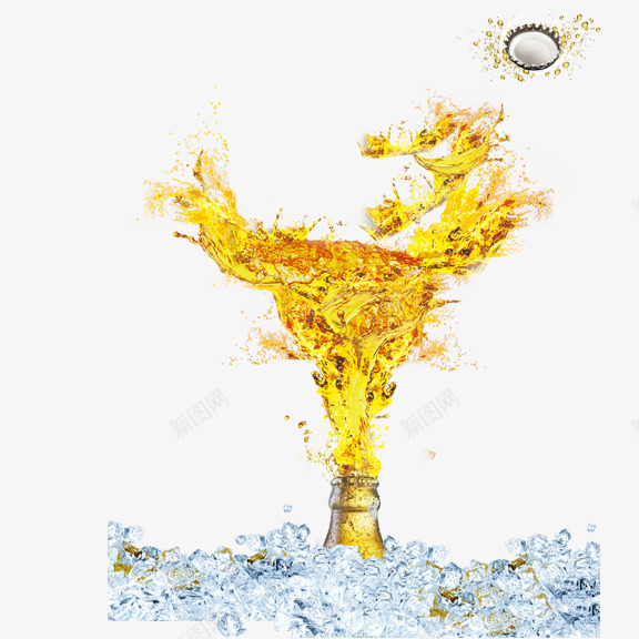 开启的啤酒png免抠素材_88icon https://88icon.com 冰爽 啤酒 开启