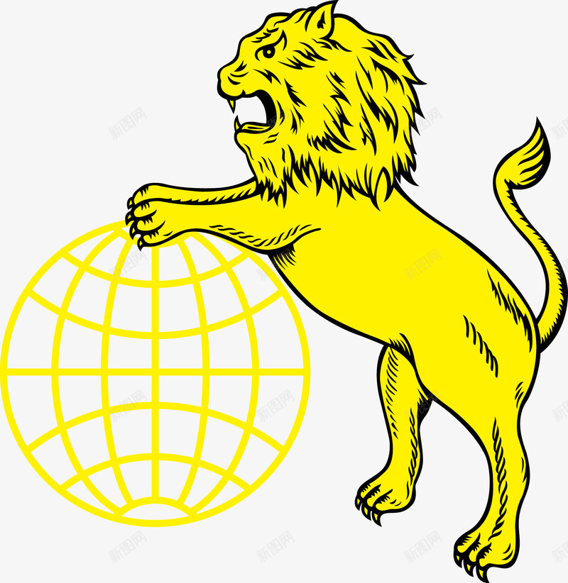卡通图png免抠素材_88icon https://88icon.com 动物 狮子 黄色 黄金狮子
