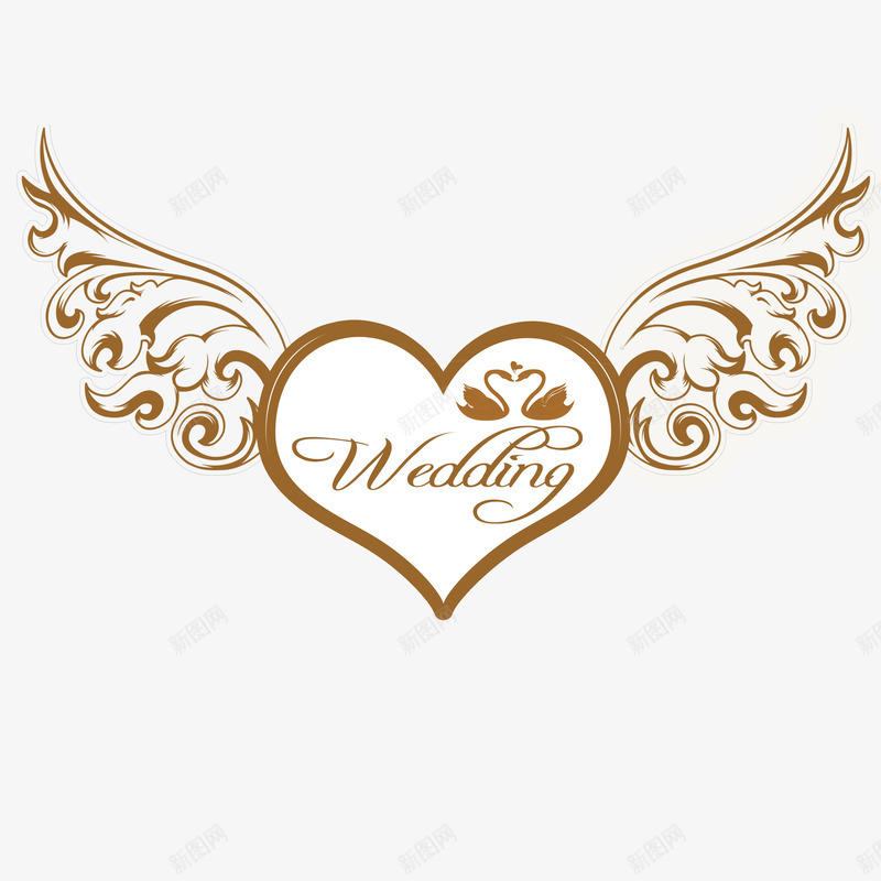 爱心卡翅膀天使psd免抠素材_88icon https://88icon.com 婚礼 源文件 爱心卡 翅膀