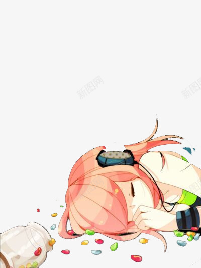 趴在桌上听歌的女孩png免抠素材_88icon https://88icon.com 听歌的人 女孩 桌上 糖果 耳机