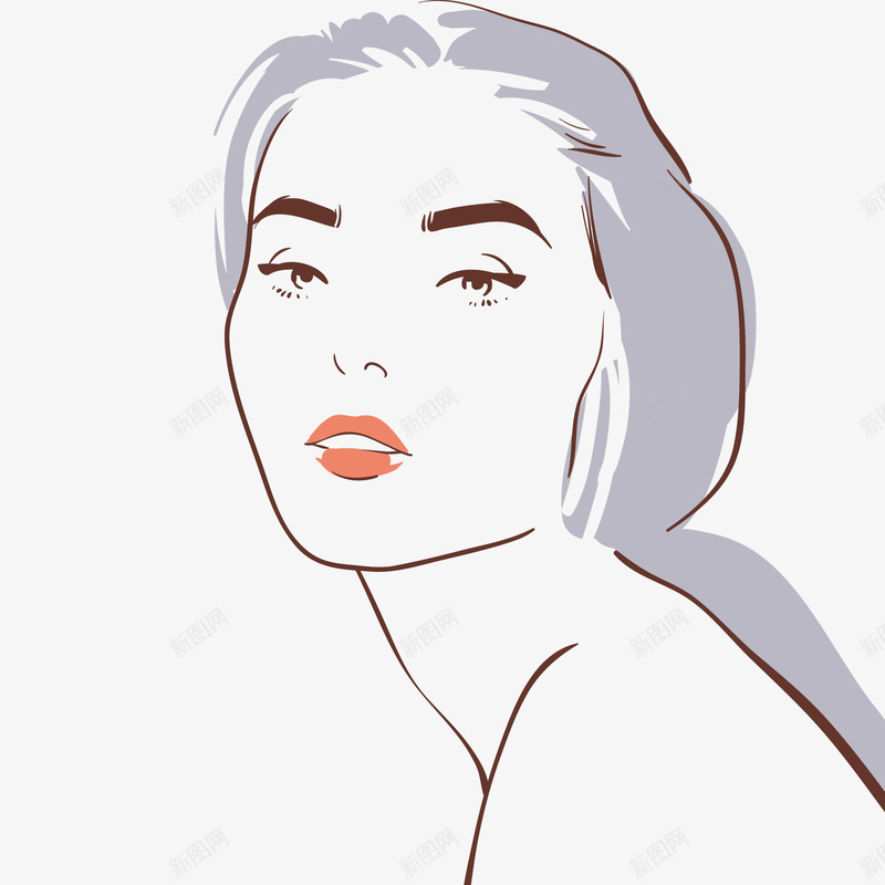 卡通手绘速写女性人物矢量图ai免抠素材_88icon https://88icon.com 人物头像 人物设计 卡通 女性人物 彩绘 手绘 矢量图