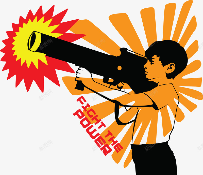 小孩子举枪png免抠素材_88icon https://88icon.com 光芒 卡通 橙色 爆炸 硝烟战场