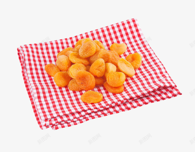 格子棉布上的果脯png免抠素材_88icon https://88icon.com 杏干 果脯 格子布 红色 食品