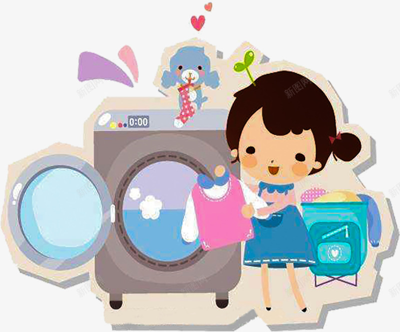用洗衣机洗衣服png免抠素材_88icon https://88icon.com 妈妈洗衣服 妈妈用洗衣机洗衣服 手绘妈妈洗衣服 洗衣服 洗衣机 洗衣机洗衣服