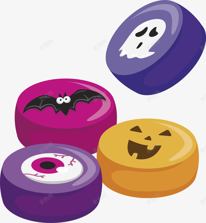 圆形万圣节糖果矢量图ai免抠素材_88icon https://88icon.com happyhallowee happyhalloween 万圣节 万圣节糖果 搞怪糖果 矢量png 糖果 矢量图