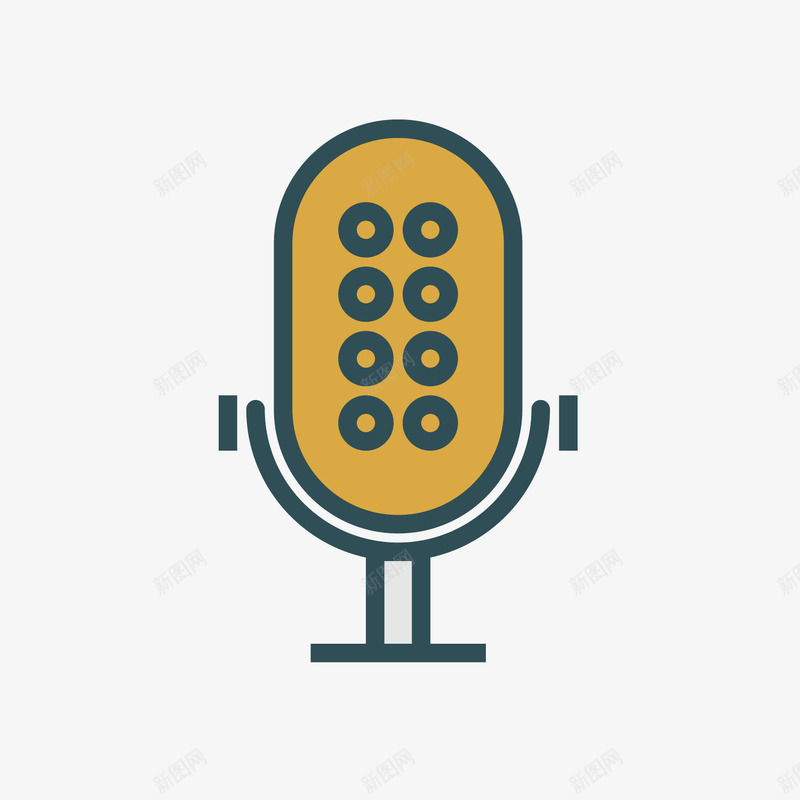黄色语音话筒png免抠素材_88icon https://88icon.com 圆角 扁平化 按钮 科技 观察 语音 黄色
