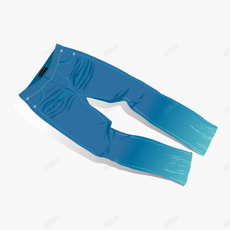 蓝色的牛仔裤矢量图ai免抠素材_88icon https://88icon.com 牛仔裤 蓝色 衣服 矢量图