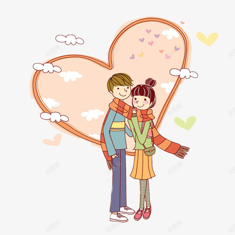 情侣卡通psd免抠素材_88icon https://88icon.com 情人节快乐 情人节素材 情侣 点缀 装饰
