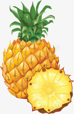 手绘卡通新鲜菠萝png免抠素材_88icon https://88icon.com 卡通 手绘 新鲜 菠萝