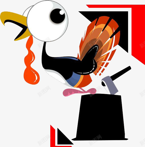 卡通火鸡png免抠素材_88icon https://88icon.com 卡通 尖嘴 尾巴 手绘 火鸡 眼球 翅膀 边角