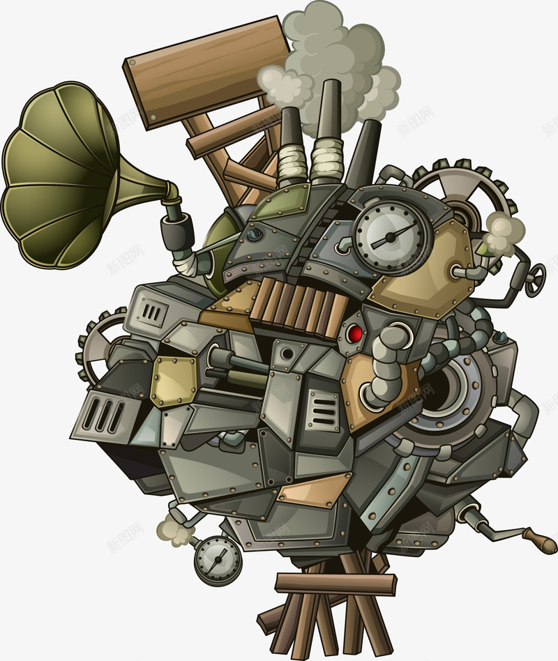 卡通三D机械合体png免抠素材_88icon https://88icon.com 卡通三D机械合体