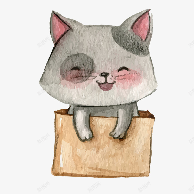 流浪小猫png免抠素材_88icon https://88icon.com 养猫 动物 求收留 猫宝宝 纸盒