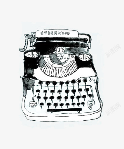 复古打字机png免抠素材_88icon https://88icon.com 卡通 复古 手绘 打字机 插画 机械 涂鸦