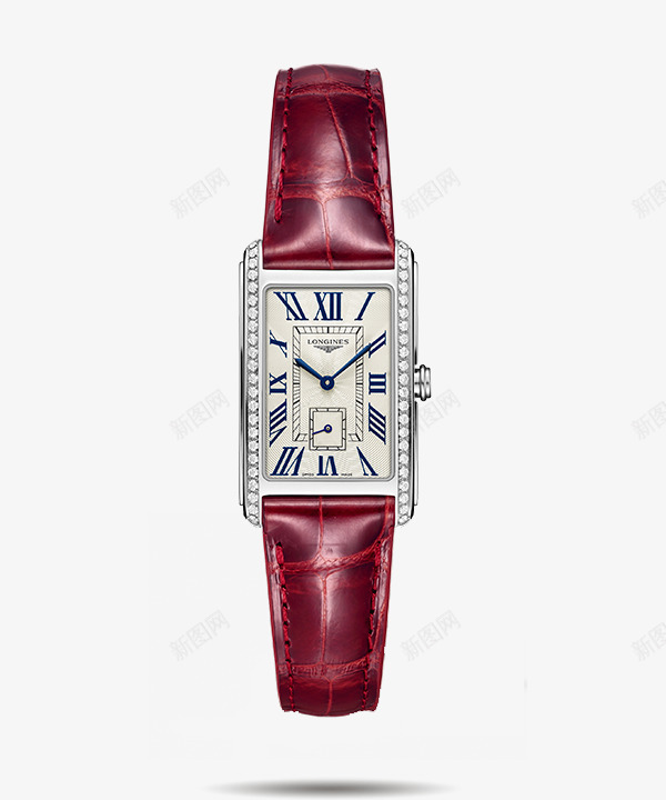 浪琴表红色手表女表png免抠素材_88icon https://88icon.com LONGINES 产品实物 女表 机械手表 浪琴 腕表 黛绰维纳系列